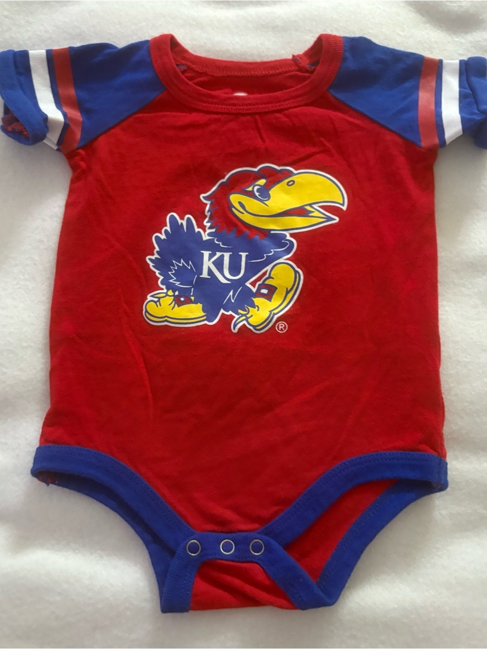 Kansas Jayhawks "Rock Chalk Lil' Hawk" Baby Onesie